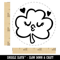 Kissy Face Irish Shamrock Clover Saint Patricks Day Self-Inking Rubber Stamp for Stamping Crafting Planners