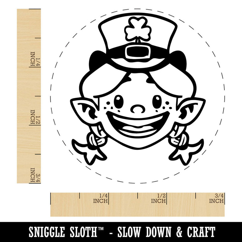 Lady Leprechaun Girl Hat Saint Patricks Day Self-Inking Rubber Stamp for Stamping Crafting Planners