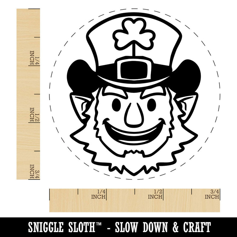 Leprechaun Head with Hat Saint Patricks Day Self-Inking Rubber Stamp for Stamping Crafting Planners
