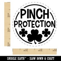 Pinch Protection Shamrock Clover Saint Patricks Day Self-Inking Rubber Stamp for Stamping Crafting Planners