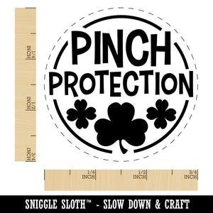 Pinch Protection Shamrock Clover Saint Patricks Day Self-Inking Rubber Stamp for Stamping Crafting Planners