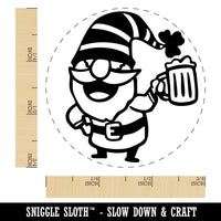 Saint Patricks Day Gnome with Clover Hat and Beer Mug Self-Inking Rubber Stamp for Stamping Crafting Planners