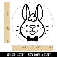 Adorable Cartoon Easter Bunny Head Rabbit Bow Tie Self-Inking Rubber Stamp