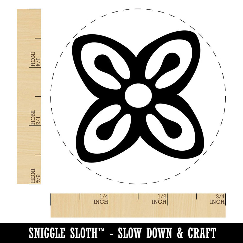 Bese Saka Adinkra African Flower Unity Abundance Self-Inking Rubber Stamp