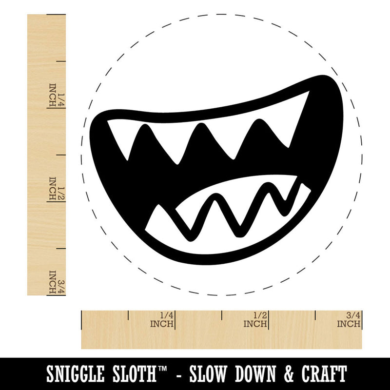 Big Cartoon Smile Sharp Shark Teeth Self-Inking Rubber Stamp Crafting Planners