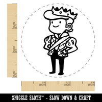 Cartoon Medieval Prince Royalty Crown Self-Inking Rubber Stamp Crafting Planner