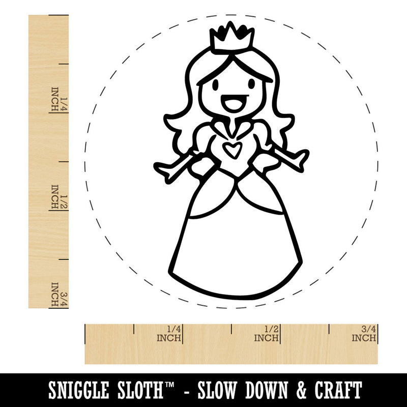 Cartoon Medieval Princess Royalty Crown Self-Inking Rubber Stamp Crafting
