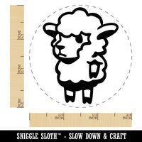 Cartoon Standing Lamb Sheep Wool Self-Inking Rubber Stamp Crafting Planners