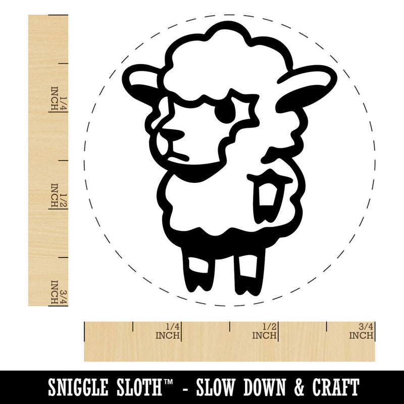 Cartoon Standing Lamb Sheep Wool Self-Inking Rubber Stamp Crafting Planners