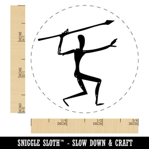 Cave Drawing Hunter Early Man with Spear Petroglyph Self-Inking Rubber Stamp