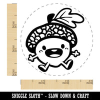 Chibi Baby Acorn Cute Oak Tree Leaf Self-Inking Rubber Stamp Crafting Planners