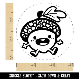 Chibi Baby Acorn Cute Oak Tree Leaf Self-Inking Rubber Stamp Crafting Planners