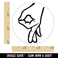 Circle Game Hand Sign Funny Self-Inking Rubber Stamp Crafting Planners