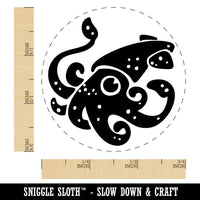 Curious Spotted Squid Tentacles Arms Self-Inking Rubber Stamp Crafting Planners