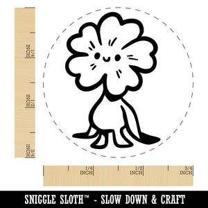 Cute Weird Flower Creature Smile Happy Face Self-Inking Rubber Stamp Crafting