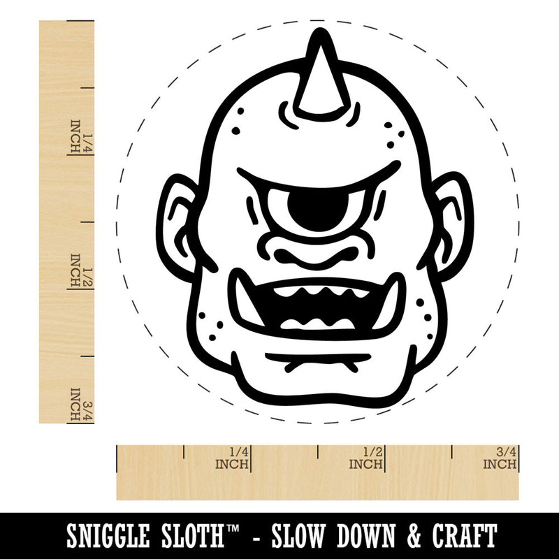 Cyclops Monster Head Fantasy Creature Self-Inking Rubber Stamp Crafting Planner