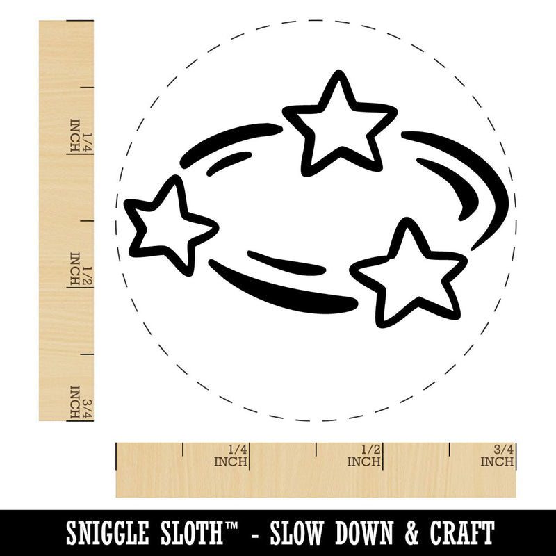 Dizzy Confused Circling Stars Cartoon Self-Inking Rubber Stamp Crafting Planner