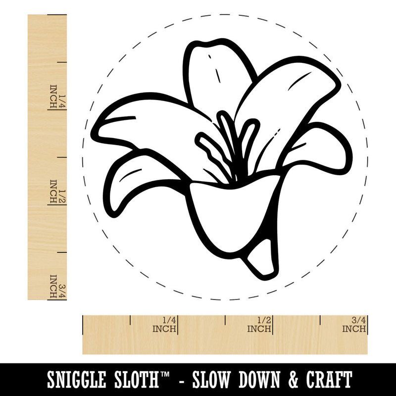 Easter Lily Beautiful Flower Self-Inking Rubber Stamp Crafting Planners