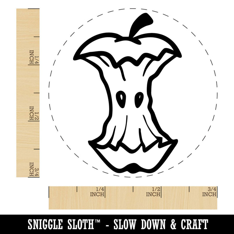 Eaten Apple Core Garbage Compost Food Seeds Self-Inking Rubber Stamp Crafting