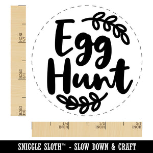 Egg Hunt Easter Sunday Cursive Text with Wreath Self-Inking Rubber Stamp for Crafting