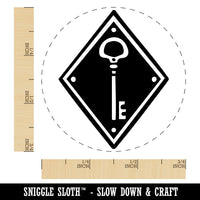 Elegant Antique Vintage Key In Diamond Self-Inking Rubber Stamp Crafting