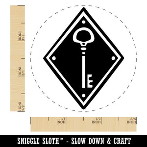 Elegant Antique Vintage Key In Diamond Self-Inking Rubber Stamp Crafting