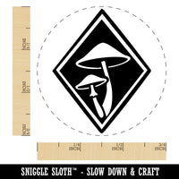 Elegant Mushrooms Fungus In Diamond Self-Inking Rubber Stamp Crafting Planners