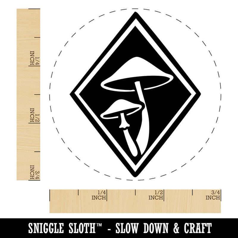 Elegant Mushrooms Fungus In Diamond Self-Inking Rubber Stamp Crafting Planners
