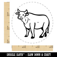 Friendly Cow Ox Cattle Farm Animal Self-Inking Rubber Stamp Crafting Planners