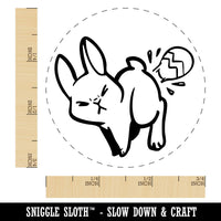 Funny Easter Bunny Laying Egg Self-Inking Rubber Stamp Crafting Planners