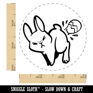 Funny Easter Bunny Laying Egg Self-Inking Rubber Stamp Crafting Planners