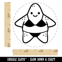 Funny Silly Starfish in Bikini Swimwear Sea Star Self-Inking Rubber Stamp