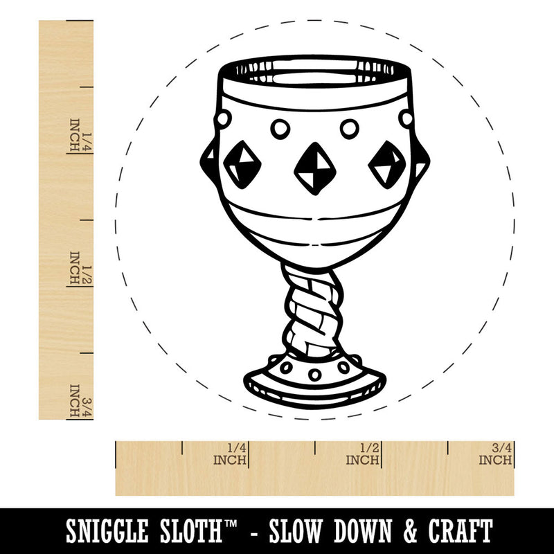 Goblet Chalice Bejeweled Medieval Cup Grail Self-Inking Rubber Stamp Crafting