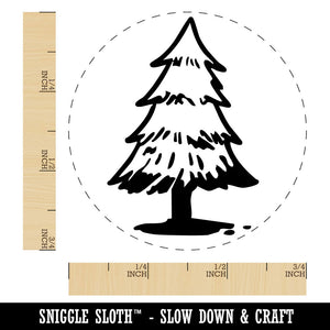 Hand Drawn Pine Tree Conifer Redwood Christmas Self-Inking Rubber Stamp