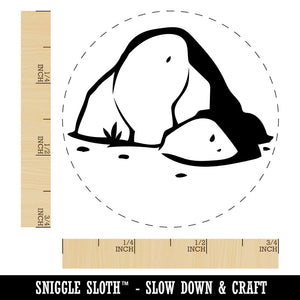 Hand Drawn Rock Stone Boulder Self-Inking Rubber Stamp Crafting Planners