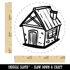 Hand Drawn Small House Cottage Cabin Home Self-Inking Rubber Stamp Crafting