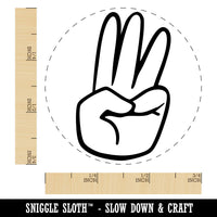 Hand Holding Up Three Fingers Self-Inking Rubber Stamp Crafting Planners