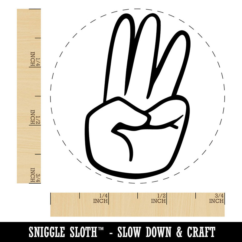 Hand Holding Up Three Fingers Self-Inking Rubber Stamp Crafting Planners