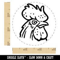 Intimidating Rooster Chicken Head Self-Inking Rubber Stamp Crafting Planners