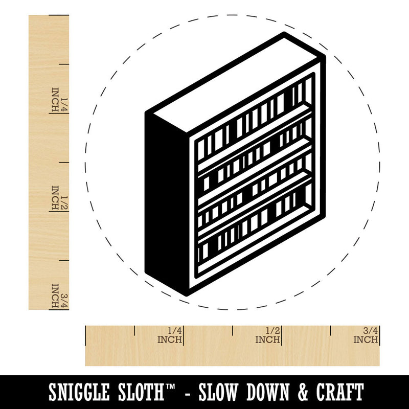 Isometric Book Shelf Storage Furniture Bookshelf Self-Inking Rubber Stamp