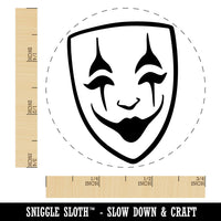 Jester Clown Joker Mask Smile Drama Self-Inking Rubber Stamp Crafting Planners