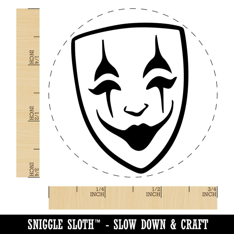 Jester Clown Joker Mask Smile Drama Self-Inking Rubber Stamp Crafting Planners