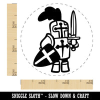 Little Cartoon Knight Paladin Templar with Shield and Sword Self-Inking Stamp