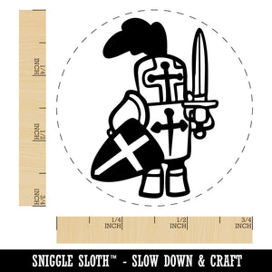 Little Cartoon Knight Paladin Templar with Shield and Sword Self-Inking Stamp