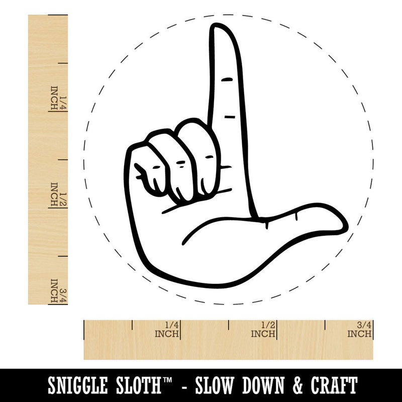 Loser L Hand Sign Symbol Self-Inking Rubber Stamp for Stamping Crafting Planners