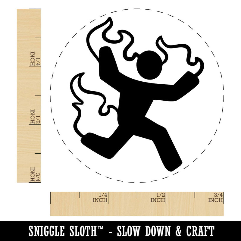 Man on Fire Symbol Warning Danger Risk Hazard Self-Inking Rubber Stamp Crafting