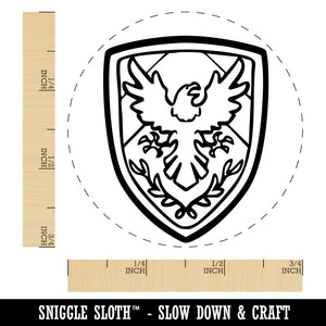 Medieval Shield Eagle Emblem Self-Inking Rubber Stamp Crafting Planners