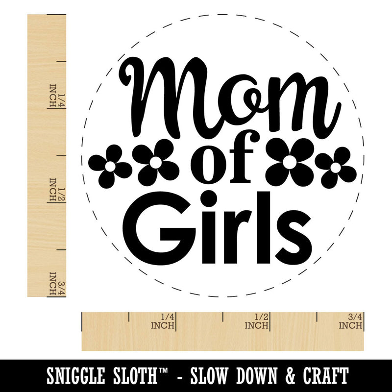 Mom of Girls Mother's Day Flowers Self-Inking Rubber Stamp Crafting Planners