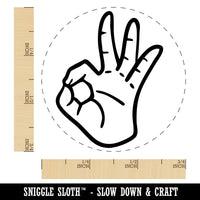 OK Okay Hand Sign Self-Inking Rubber Stamp for Stamping Crafting Planners