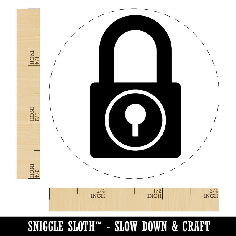 Padlock Locked Keyhole Security Symbol Self-Inking Rubber Stamp Crafting Planner
